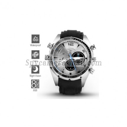 1080P HD IR Night Vision Waterproof Spy Watch (8GB)