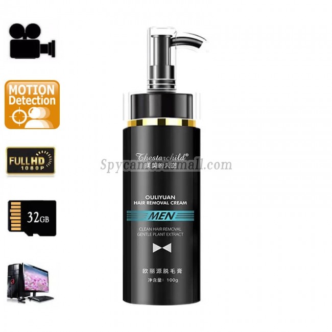 Hair Cream Bathroom Spy Camera New 1080p HD 32GB Surveillance Camera System With Motion Detection