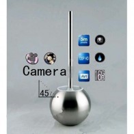 Toilet Brush Hidden Splash 720P HD Bathroom Spy Camera Motion Detection DVR 16GB (camera lens 45 degree up)