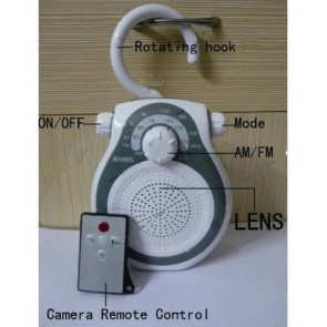 Bathroom Spy Shower Radio Camera - AM FM Shower Radio Hidden HD Pinhole Spy Camera DVR 16GB 1280X720 Motion Activated
