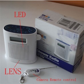 Clock Radio Hidden Camera Motion Activated Bathroom LCD Radio Hidden 1080P HD Pinhole Bathroom Spy Camera DVR 32GB